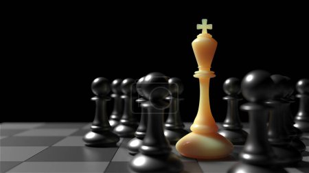 Foto de Chess king. Leader success concept. Business leader concept. 3d rendering - Imagen libre de derechos