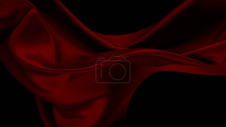 Foto de Luxury red satin smooth fabric background. 3d rendering - Imagen libre de derechos