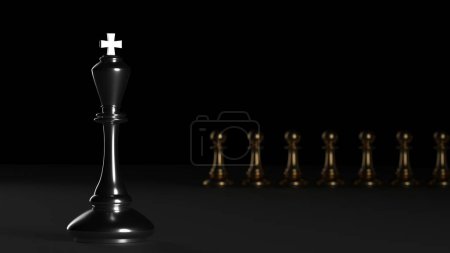 Photo for Chess king. Leader success concept. Business leader concept. 3d rendering - Royalty Free Image