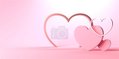 Photo for Valentine day design concept. Love background. 3D rendering - Royalty Free Image