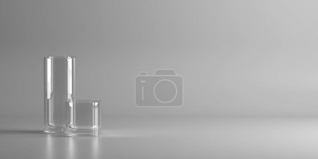 Foto de Realistic empty various glasses for alcohol. Drinks background. 3d rendering - Imagen libre de derechos