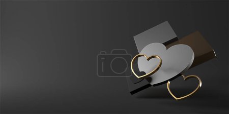 Téléchargez les photos : Valentine day design concept. Love background. 3D rendering - en image libre de droit