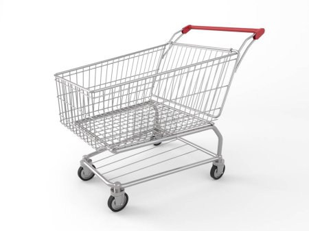Photo for Shopping trolley cart. Consumerism concept. 3d rendering - Royalty Free Image