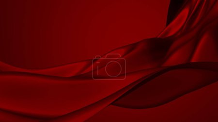 Téléchargez les photos : Luxury red satin smooth fabric background. 3d rendering - en image libre de droit