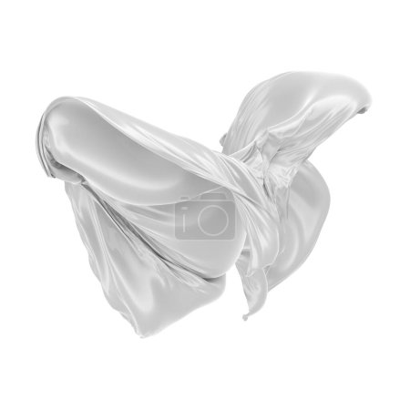 Photo for White fabric textile on wind. cloth fluttering. 3d rendering - Royalty Free Image