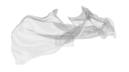 Foto de White fabric textile on wind. cloth fluttering. 3d rendering - Imagen libre de derechos