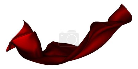 Foto de Abstract red cloth falling. Satin fabric flying in the wind. 3d rendering - Imagen libre de derechos