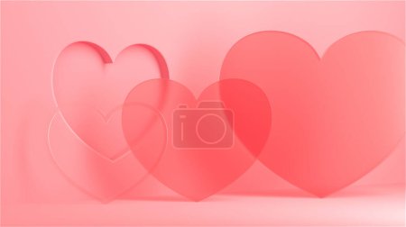 Foto de Design mock up background for Valentines day. 3D rendering - Imagen libre de derechos