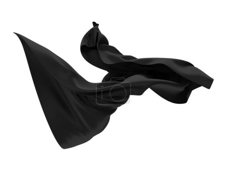 Photo for Abstract black flying fabric . Design element. 3d rendering - Royalty Free Image