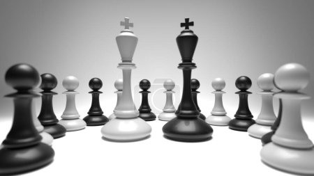 Téléchargez les photos : Chess king. Leader success concept. Business leader concept. 3d rendering - en image libre de droit