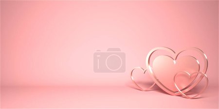 Photo for Design mock up background for Valentines day. 3D rendering - Royalty Free Image