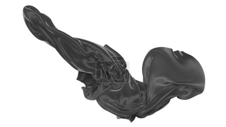 Foto de Abstract black flying fabric . Design element. 3d rendering - Imagen libre de derechos