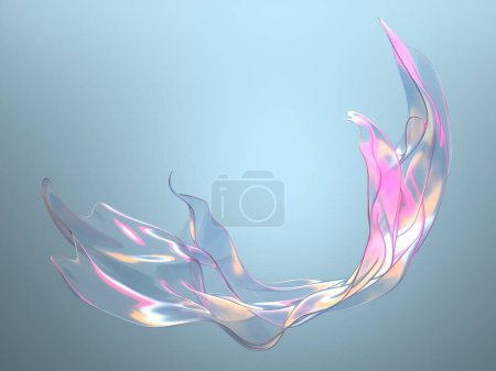 Téléchargez les photos : Abstract background with smooth glass waves. 3d rendering - en image libre de droit