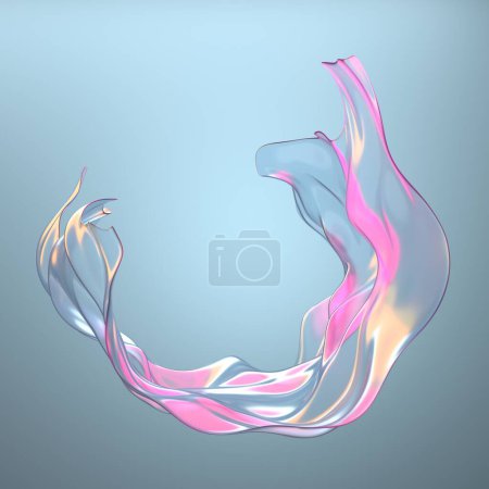 Photo for Abstract background with smooth glass waves. 3d rendering - Royalty Free Image