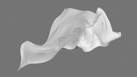 Photo for White fabric textile on wind. cloth fluttering. 3d rendering - Royalty Free Image