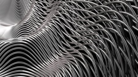 Foto de Abstract waves 3D rendering background. Modern design. Digital wallpaper. Elegant poster - Imagen libre de derechos