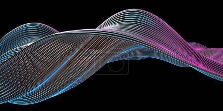 Foto de Abstract waves 3D rendering background. Modern design. Digital wallpaper. Elegant poster - Imagen libre de derechos