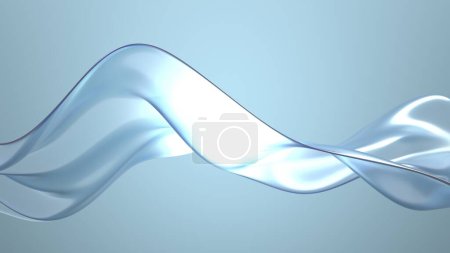 Foto de Abstract background with smooth glass waves. 3d rendering - Imagen libre de derechos