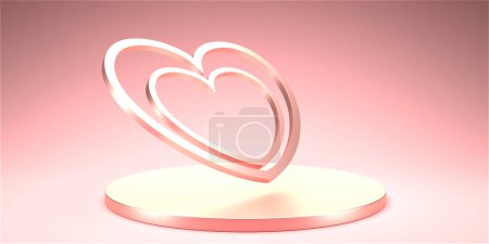 Téléchargez les photos : Valentine day design concept. Love background. 3D rendering - en image libre de droit