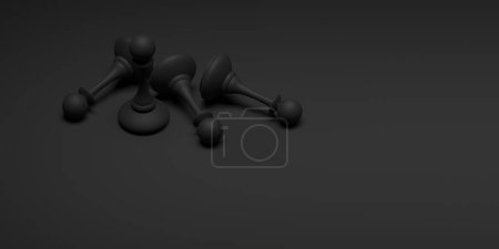 Photo for Different chess pieces pawns. Concept business background. 3d rendering - Royalty Free Image