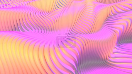 Téléchargez les photos : Abstract waves 3D rendering background. Modern design. Digital wallpaper. Elegant poster - en image libre de droit