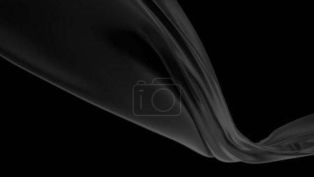 Téléchargez les photos : Abstract black flying fabric . Design element. 3d rendering - en image libre de droit