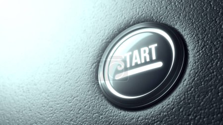 Téléchargez les photos : START push button. Success beginning. 3d rendering - en image libre de droit