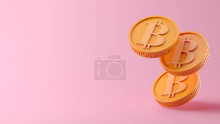 Photo for Bitcoin crypto currency concept background. 3d rendering - Royalty Free Image