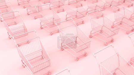Téléchargez les photos : Supermarché trolley fond abstrait pour le concept d'achat en ligne. Rendu 3d - en image libre de droit