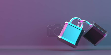 Photo for Locked padlock background.  Confidentiality and security concept. 3d rendering - Royalty Free Image