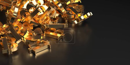 Photo for Scattered bitcoin symbols. Cryptocurrency mining concept. 3d rendering - Royalty Free Image