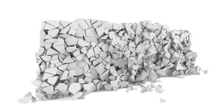 Foto de White cracked debris heap background. 3d rendering - Imagen libre de derechos