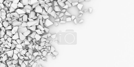 Photo for White cracked debris heap background. 3d rendering - Royalty Free Image