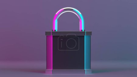 Téléchargez les photos : Locked padlock background.  Confidentiality and security concept. 3d rendering - en image libre de droit