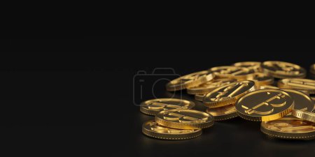 Foto de Bitcoin crypto currency concept background. 3d rendering - Imagen libre de derechos