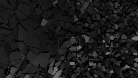 Foto de Superficie agrietada fondo oscuro. Destrucción de efecto roto. renderizado 3d - Imagen libre de derechos