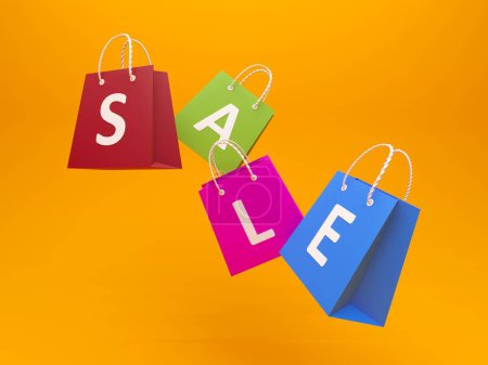 Photo for Shopping bags with SALE text concept. 3d rendering - Royalty Free Image