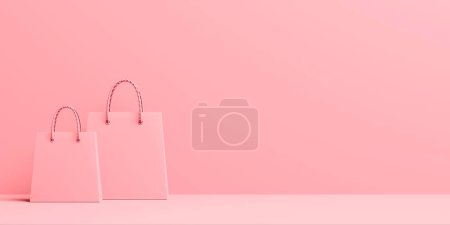 Téléchargez les photos : Des sacs à provisions. Concept d'affaires et d'achats en ligne. Rendu 3d - en image libre de droit