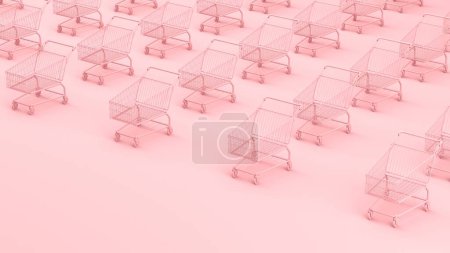 Téléchargez les photos : Supermarket trolley abstract background for online shopping concept. 3d rendering - en image libre de droit