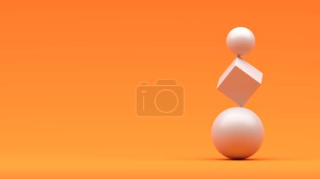 Téléchargez les photos : Équilibre équilibré. Concept géométrique. Fond moderne minimal. Rendu 3d - en image libre de droit
