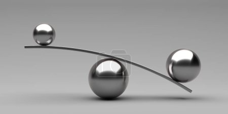 Foto de Equilibrium balance. Geometric concept. Minimal modern background. 3d rendering - Imagen libre de derechos