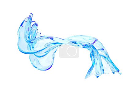 Foto de Vidrio de forma abstracta. Salpicadura de agua líquida. renderizado 3d - Imagen libre de derechos