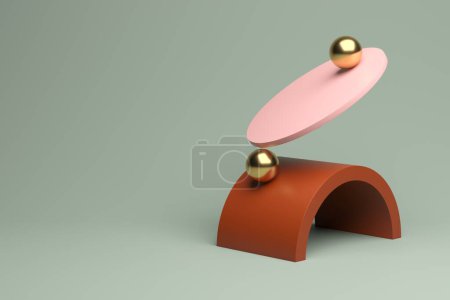 Photo for Balance and leadership modern concept. Mindful zen. 3d rendering - Royalty Free Image