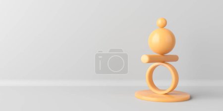 Photo for Geometric shapes in impossible balance. Backdrop design for product promotion. 3d rendering - Royalty Free Image