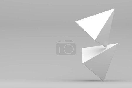 Foto de Geometric shapes in impossible balance. Backdrop design for product promotion. 3d rendering - Imagen libre de derechos
