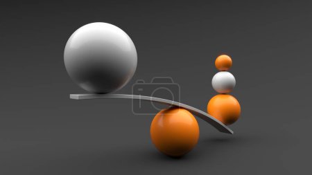 Téléchargez les photos : Equilibrium balance. Geometric concept. Minimal modern background. 3d rendering - en image libre de droit