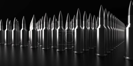 Photo for Gun rifle bullets or ammo. 3d rendering - Royalty Free Image