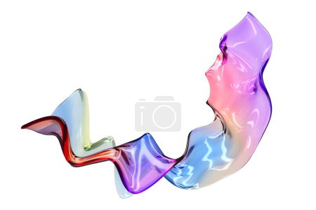 Foto de Fondo brillante holográfico abstracto de la onda de neón del líquido. Espectro de forma de gradiente moderno. renderizado 3d - Imagen libre de derechos