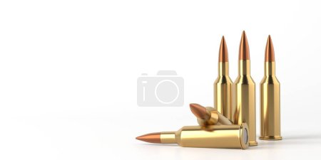 Téléchargez les photos : Des balles de fusil ou des munitions. Rendu 3d - en image libre de droit