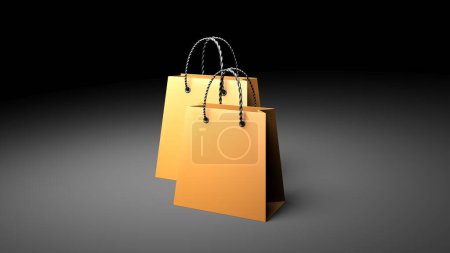 Téléchargez les photos : Des sacs à provisions. Concept d'affaires et d'achats en ligne. Rendu 3d - en image libre de droit